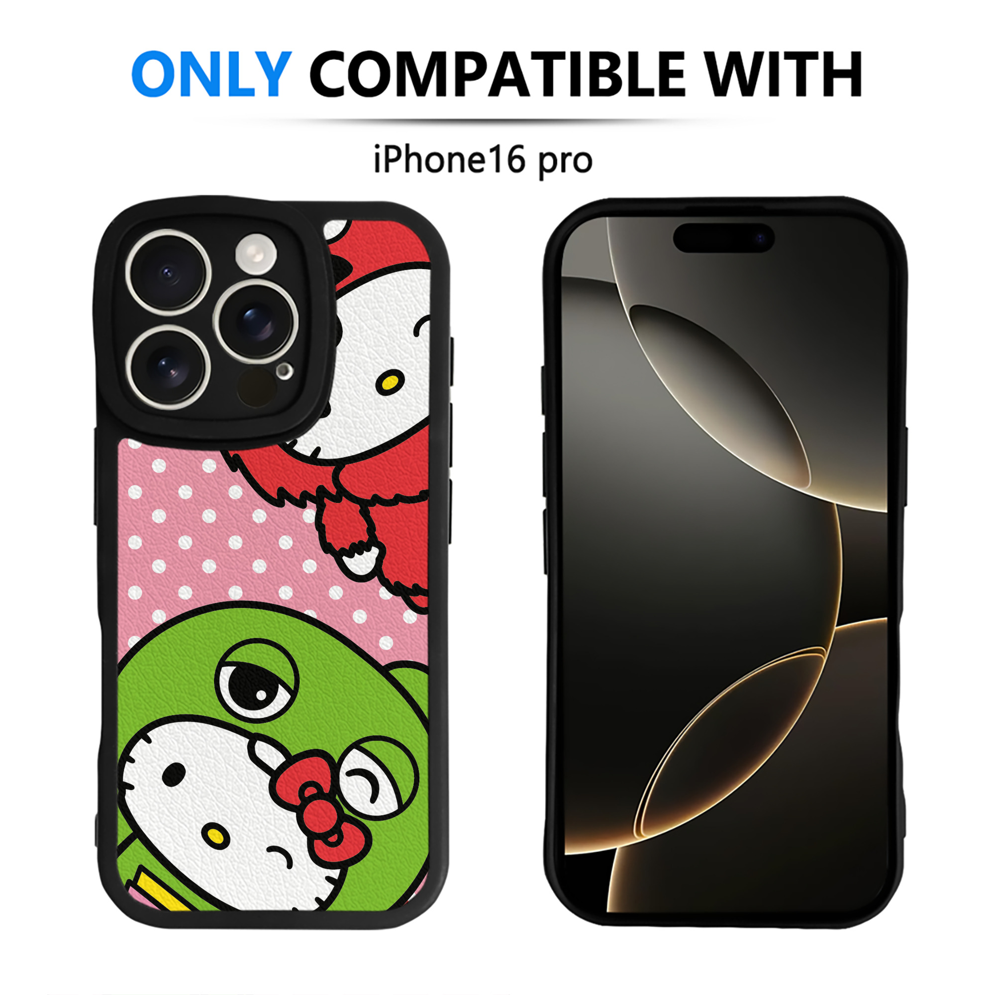 （画像用） Hello Kitty ハローキティ 【iPhone 16シリーズ対応】シリコンスマホケース（レザー調） 材質：シリコン